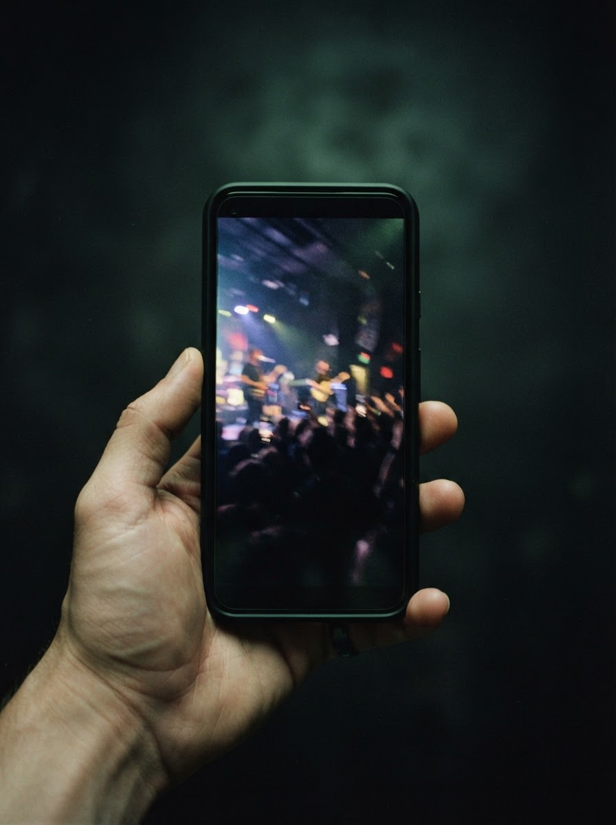 Filming a live performance on a phone